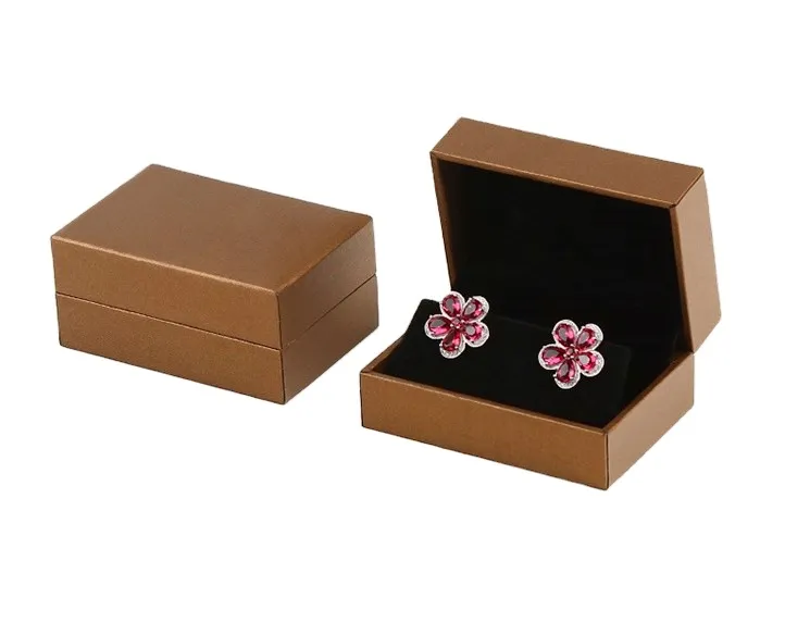 Custom Logo Printed Fabulous Leather Paper Jewelry Earring Box White Jewelry Box Packaging