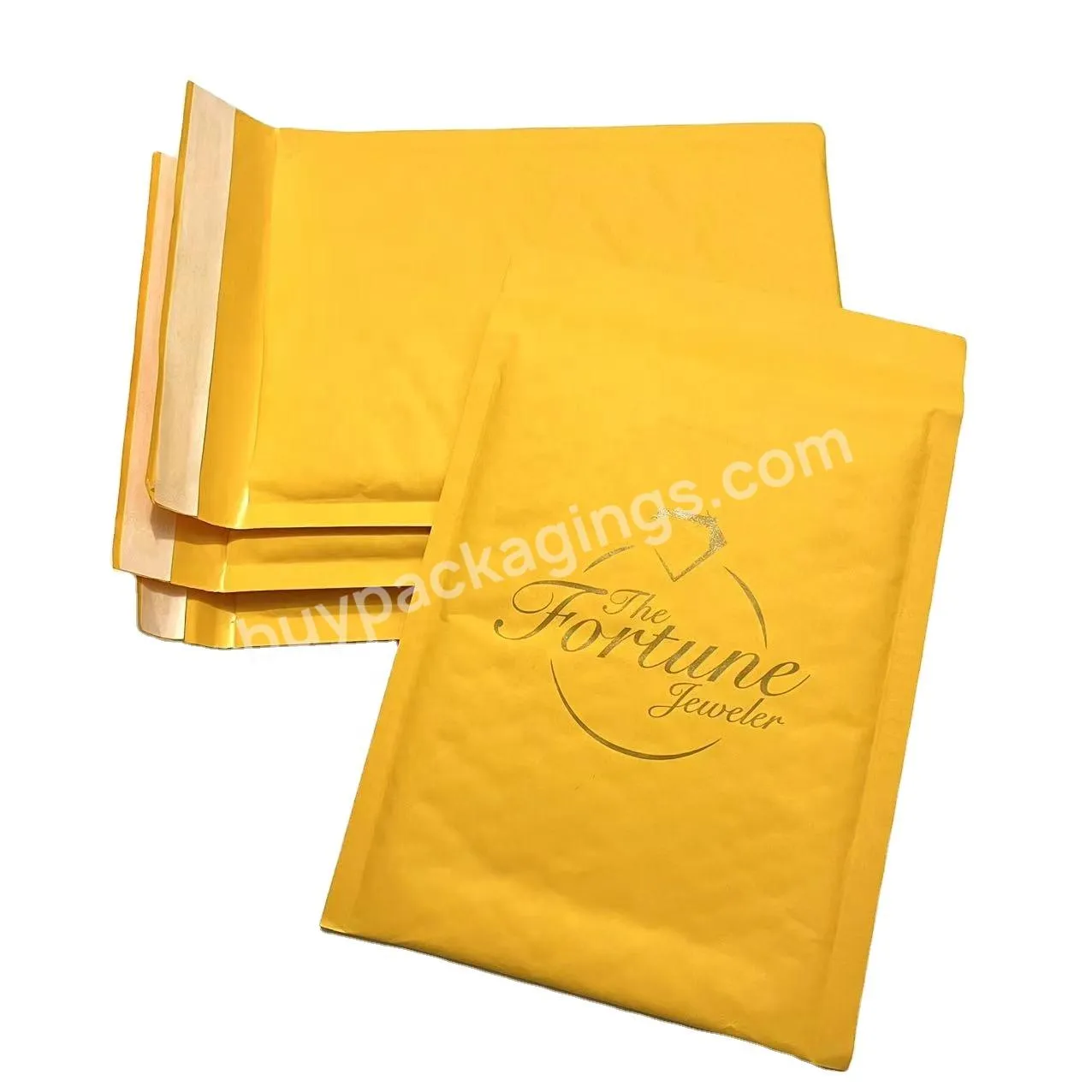 Custom Logo Printed Kraft Bubble Mailer Compostable Bubble Padded Envelope Kraft Paper Envelope Shipping Bubble Bag For Cosmetic