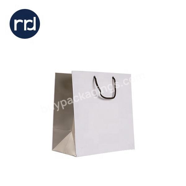 Custom Logo Printed Luxury Dress White Solid Color Artware Gift Paper Bag