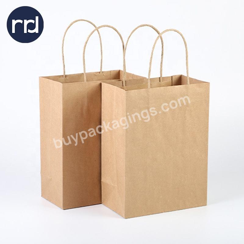 Custom Logo Printed Recyclable Luxury Paper Bags Packaging Clothing Kraft Shopping Paper Bag With Handle