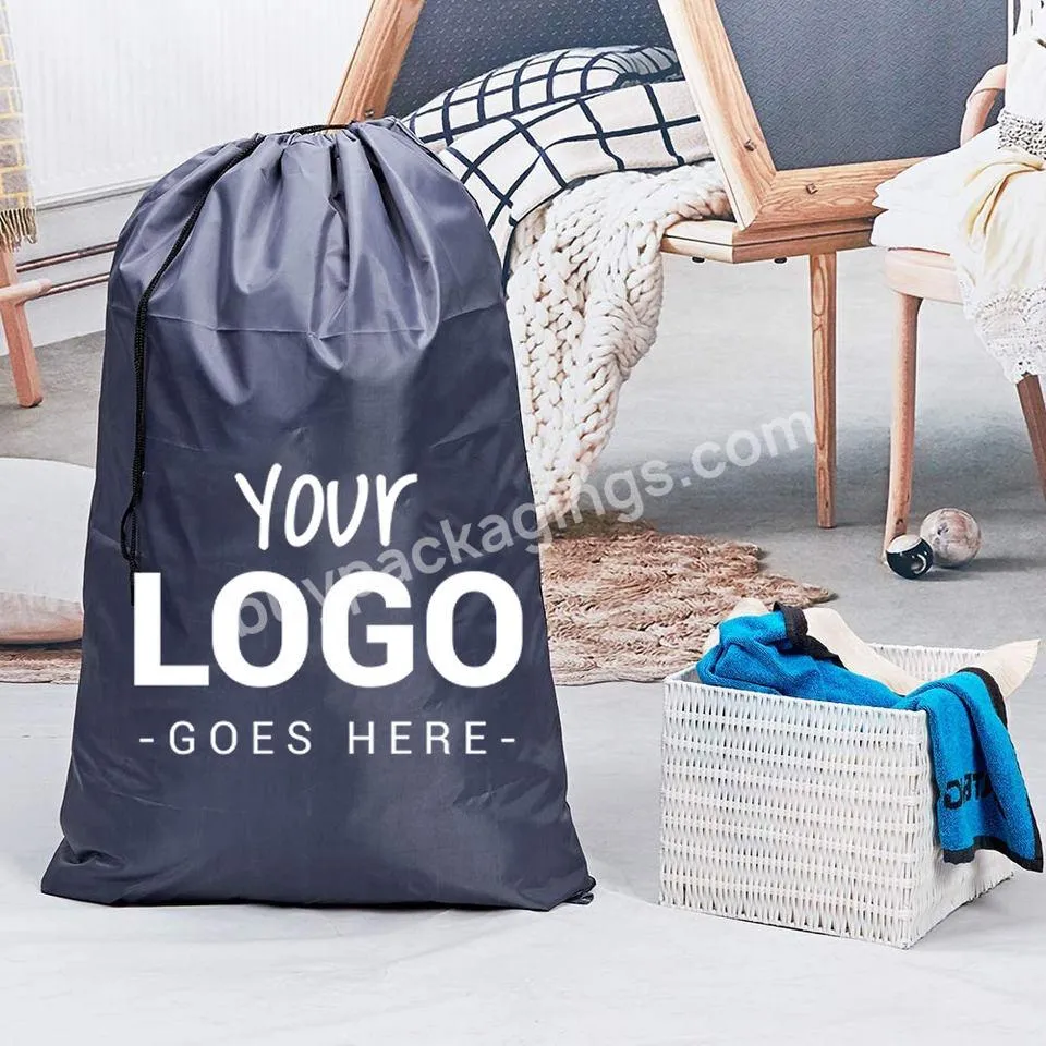 Custom Logo Printed Recycle Extra Large Polyester Nylon Drawstring Laundry Bag For Dirty Clothes Travel Organizer Underwear - Buy Storage Organizer,Shopping Bags Reusable,Drawstring Storage Bag.