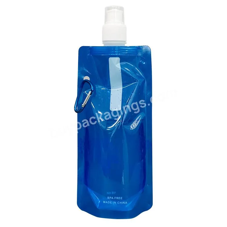 Custom Logo Printing Plastic 480ml Bpa Free Collapsible Foldable Kids Bike Water Bag