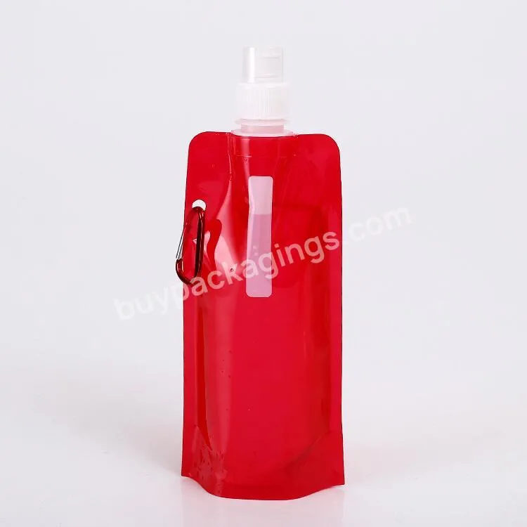 Custom Logo Printing Plastic 480ml Bpa Free Collapsible Foldable Kids Bike Water Bag