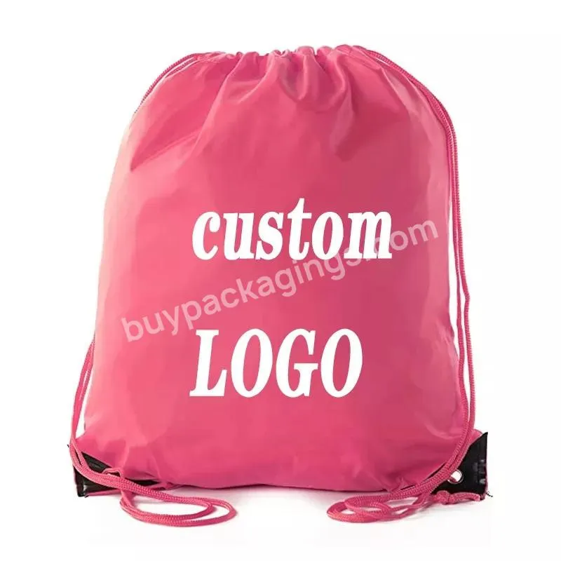 Custom Logo Promotional Backpack Storage Gym Polyester Drawstring Bag