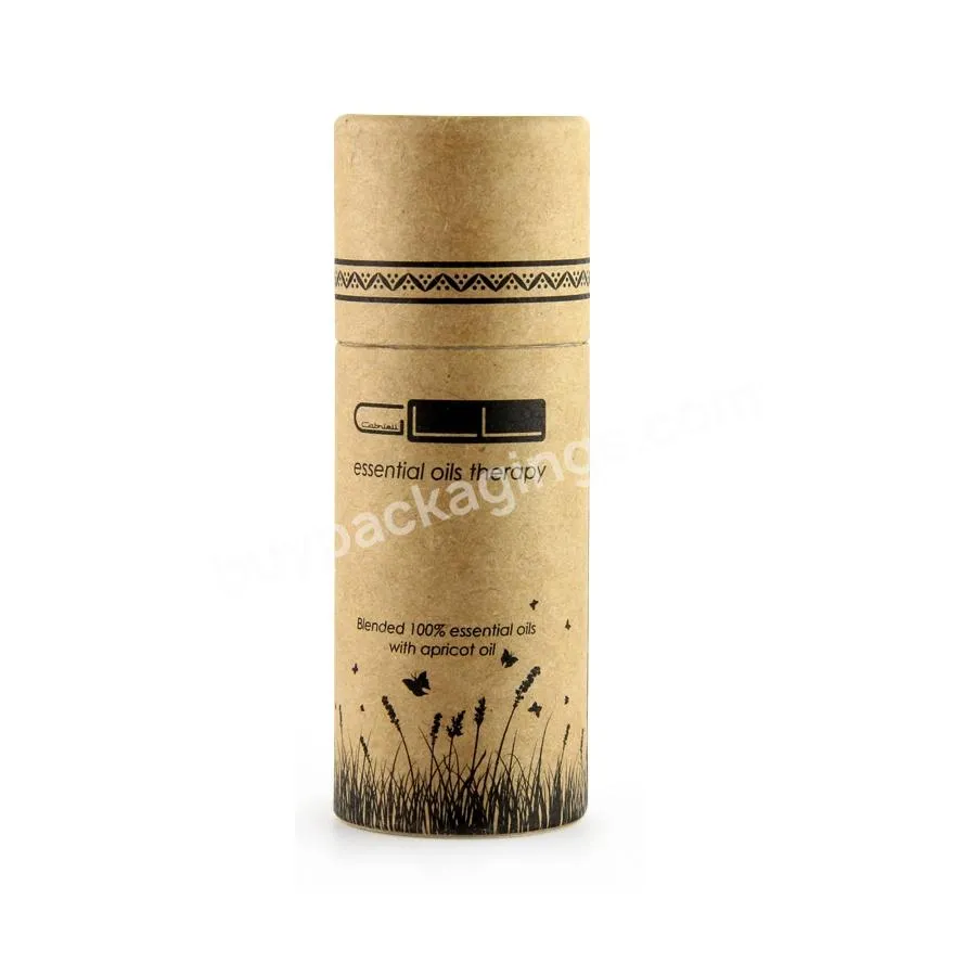 Custom Logo Round Craft Gift Bottle Package Kraft Paper Tube Cylindrical Packaging Box