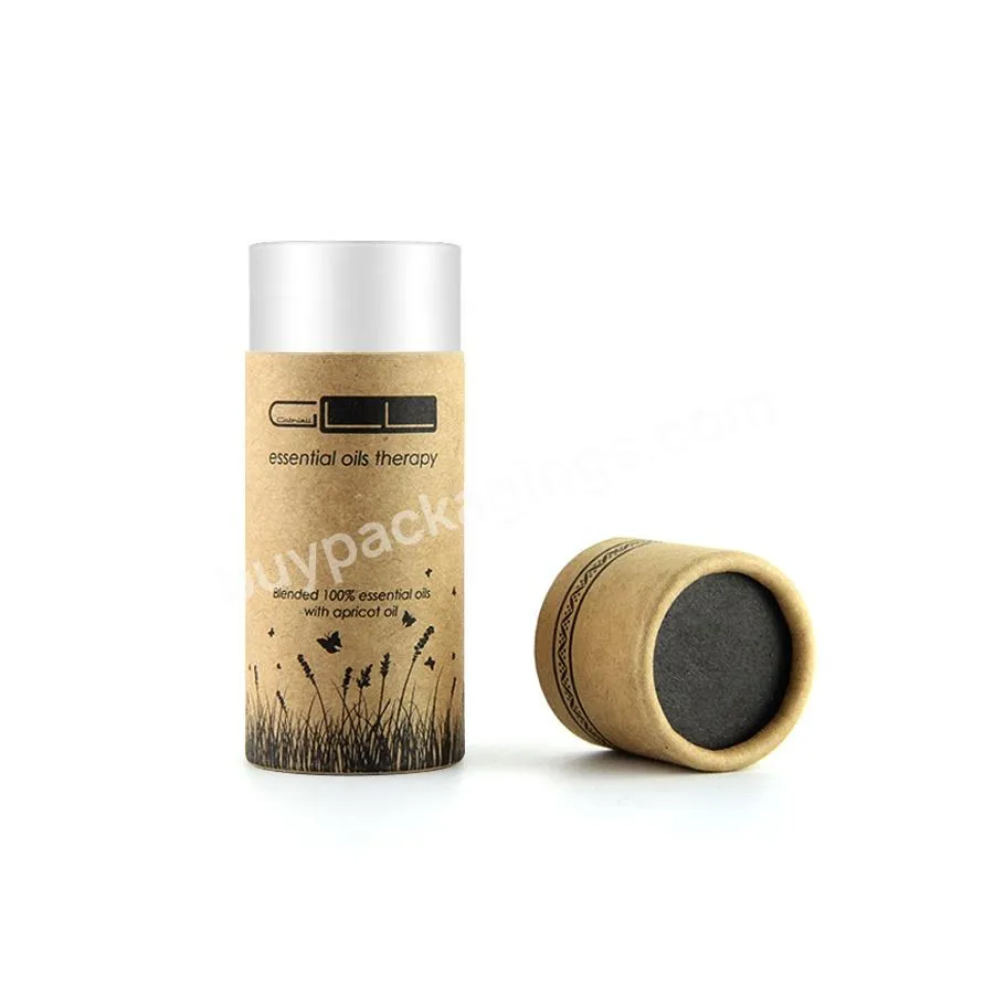 Custom Logo Round Craft Gift Bottle Package Kraft Paper Tube Cylindrical Packaging Box