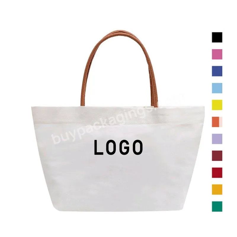 Custom Logo Size Eco-friendly Reusable Recycled 8oz 10oz 12oz Women Tote Handled Shopping Cotton Canvas Bag