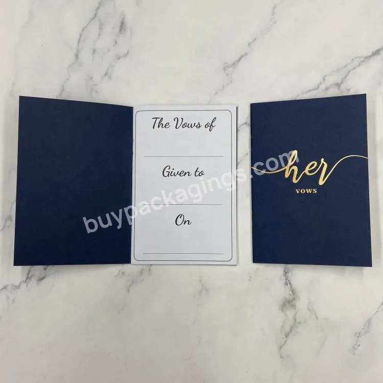 Custom Lovely Wedding Vow Book His And Hers Day Officiant Book With Hard Cover Gold Foil Gilded Edges Mini Wedding Vow Books - Buy Wedding Vow Books,Vow Books For Wedding,Vow Book Wedding.