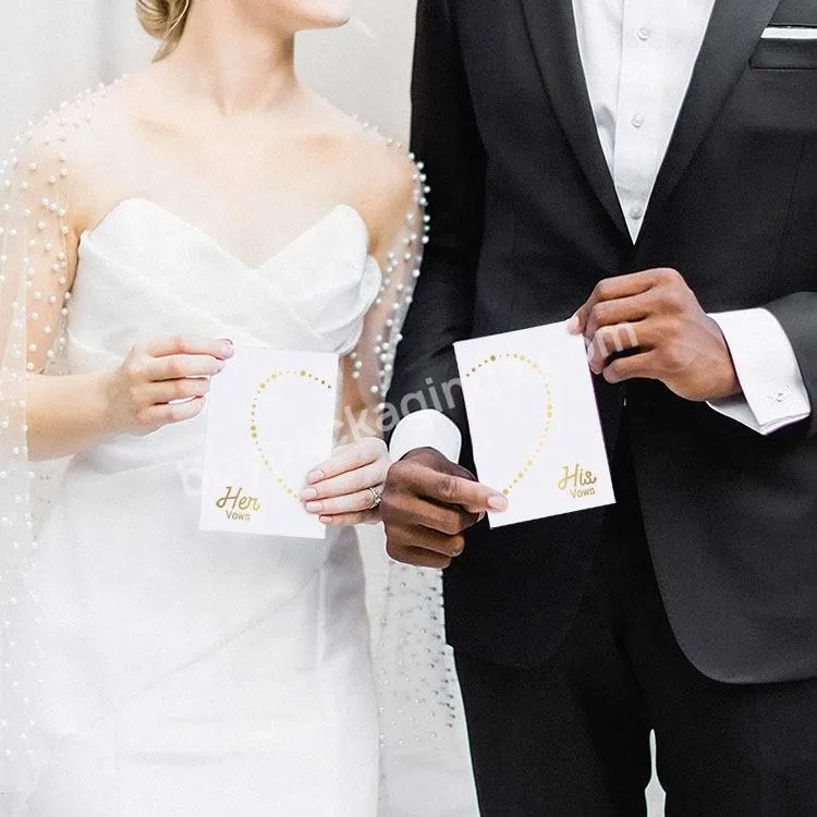 Custom Lovely Wedding Vow Books His And Hers Day Officiant Book With Hard Cover Rose Gold Foil Gilded Edges Mini Vows Journal - Buy Hardcove Mini Notebook Beautifully Crafted Vow Book With Rose Gold Embossed Logo,2 Pieces Wedding Guest Book With Gold