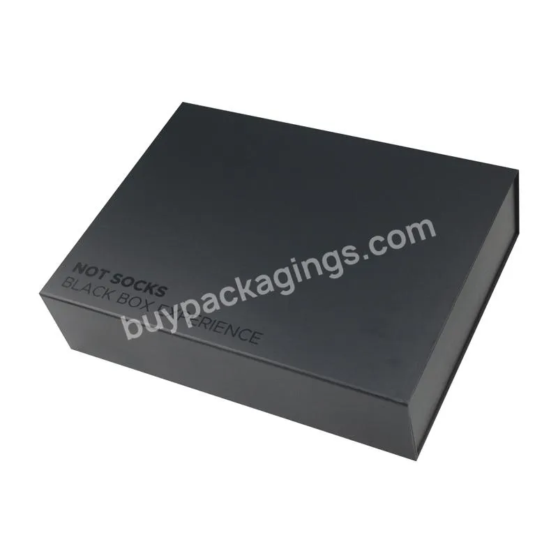 Custom Luxury Black Color Printing With Anti Scratch Lamination Magnetic Folding Gift Box