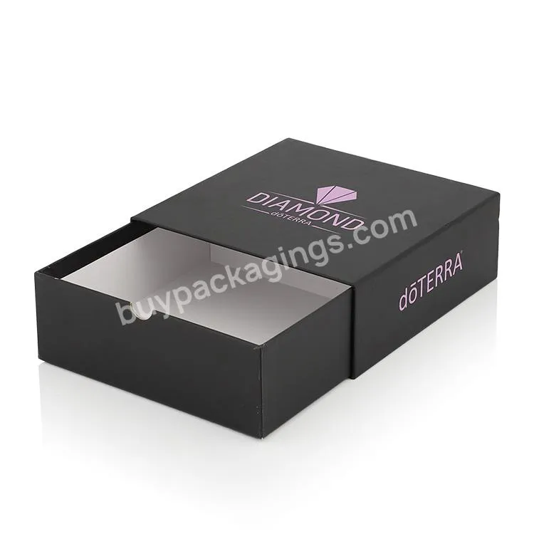 Custom Luxury Sleeves Matte Black Sliding Paper Drawer Gift Box