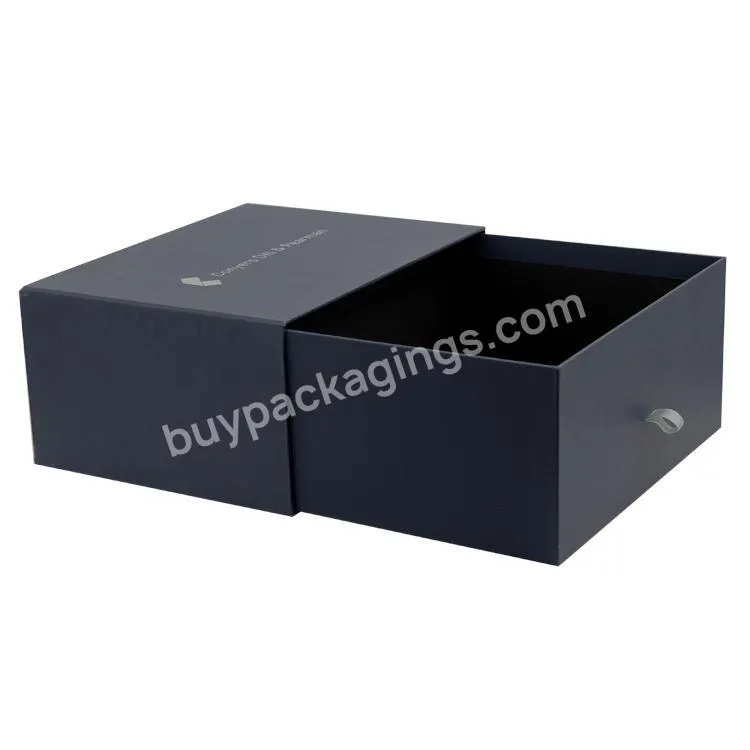 Custom Luxury Sleeves Matte Black Sliding Paper Drawer Gift Box