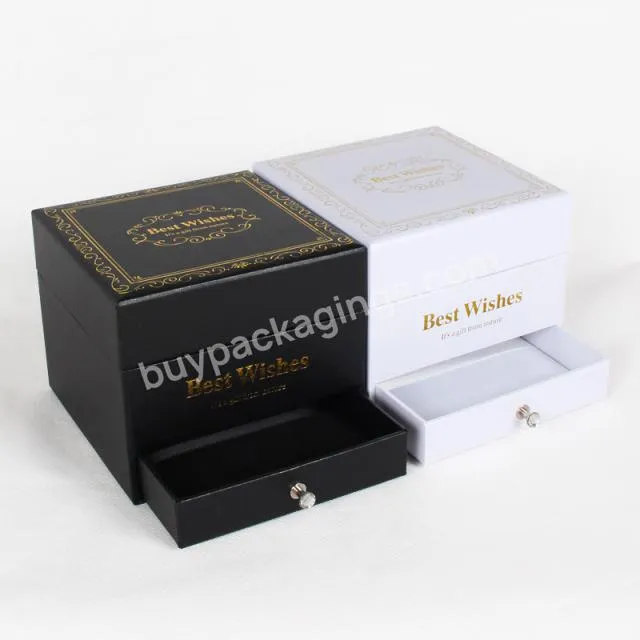 Custom Luxury Square Double Layer Gifts Packaging Rose Flower Box with Drawer