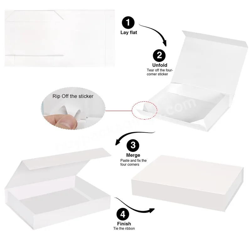 Custom luxury white gift boxes with magnetic lid cardboard foldable paper gift box