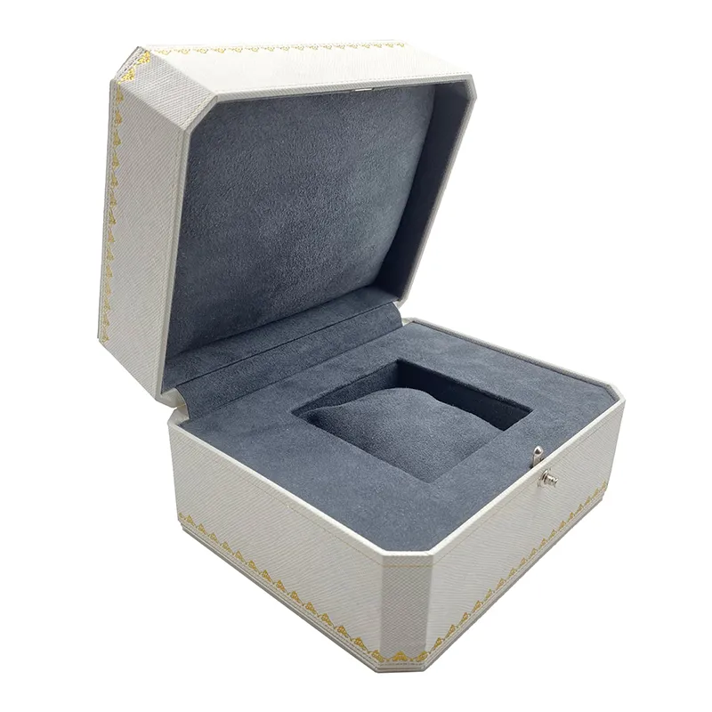 Custom Luxury White PU leather Watch Presentation Box Smart Watch Gift Box with Custom logo