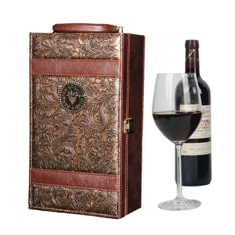 Custom made leather Box single bottle packaging Gift Box gifts wine box with accessory