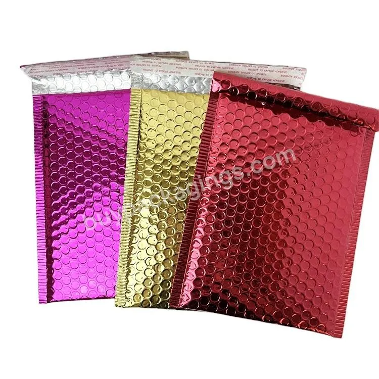 Custom Made Red Bubble Metallic Mailing Envelopes Bubble Air Polymailer Bags Blue Bubble Mailers For Shipping Packaging