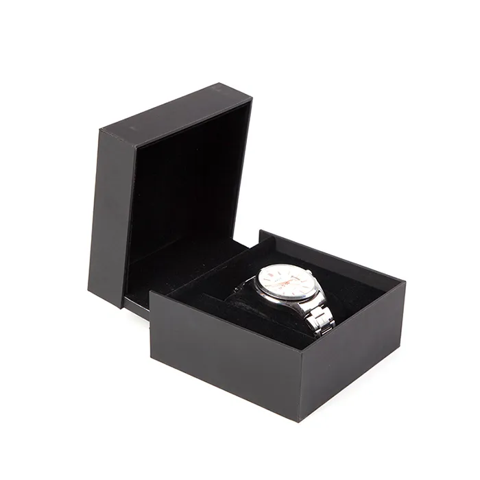 Custom made small gift Packaging box plastic single watch and jewelry box with pillow