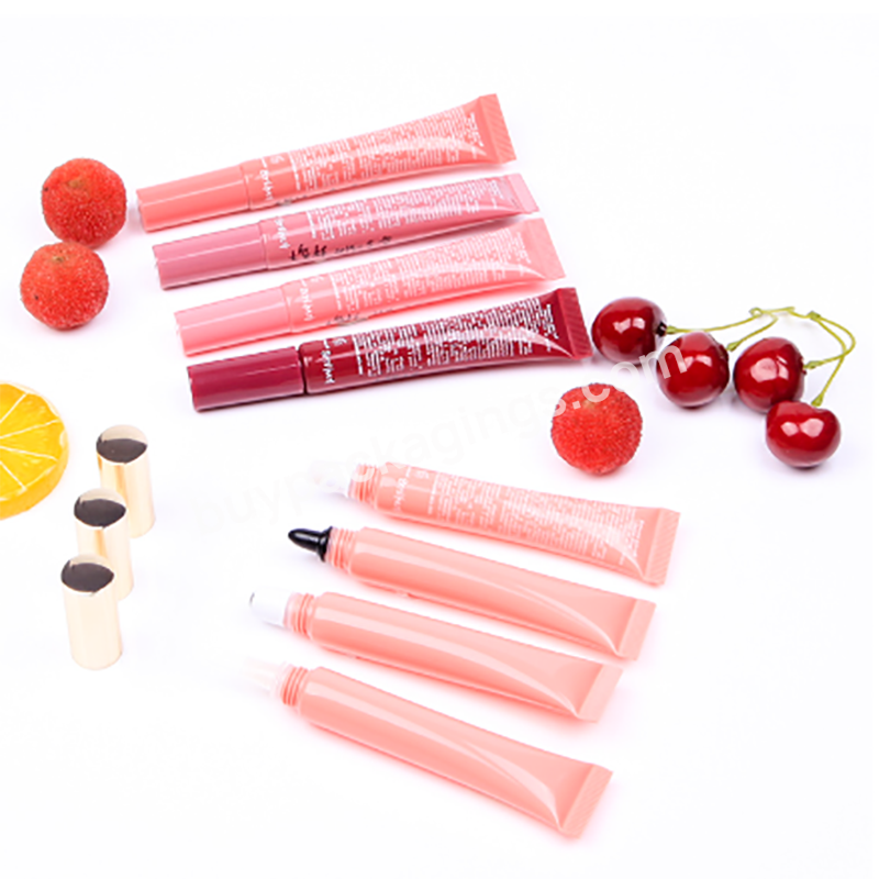 Custom Manufacturers Extrusion Empty Cosmetic Tubes For Packaging Squeeze Colorful Pink Lip Gloss Tubes