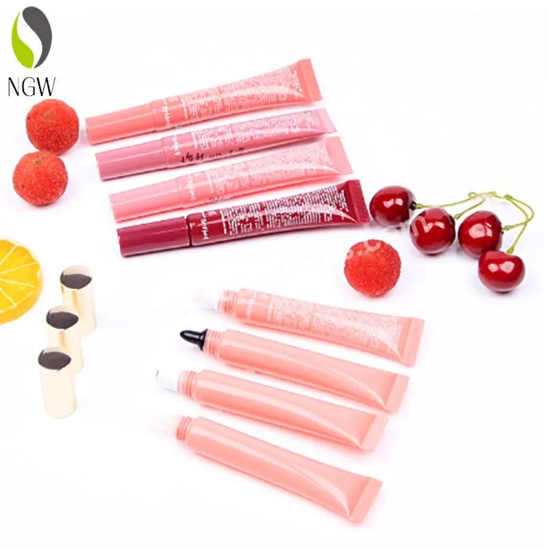 Custom Manufacturers Extrusion Empty Cosmetic Tubes For Packaging Squeeze Pink Round Lip Gloss Tubes 10ml20ml30ml40ml