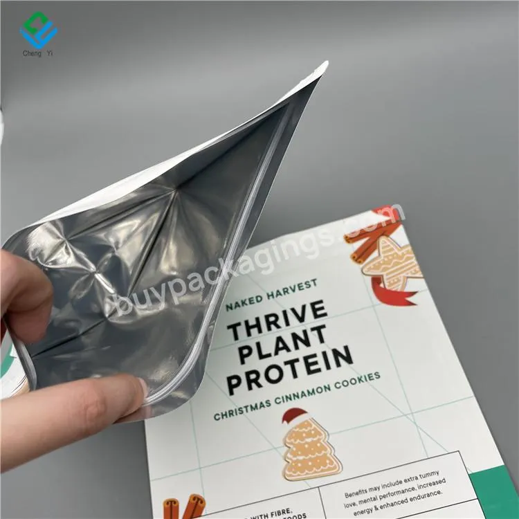 Custom Matt Plastic Zip Lock Plastic Packaging Bag Whey Protein Stand Up Mylar Bags Chocolate Nougat Food Mylar Bags With Zipper