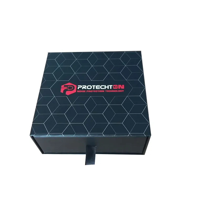 Custom matte black cardboard  package drawer gift box with customized logo jewelry box