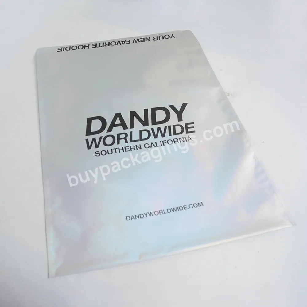 Custom Matte Holographic Plastic Garment Clothes T Shirt Self Adhesive Bag Packaging Bags For Small Businesses Clothing