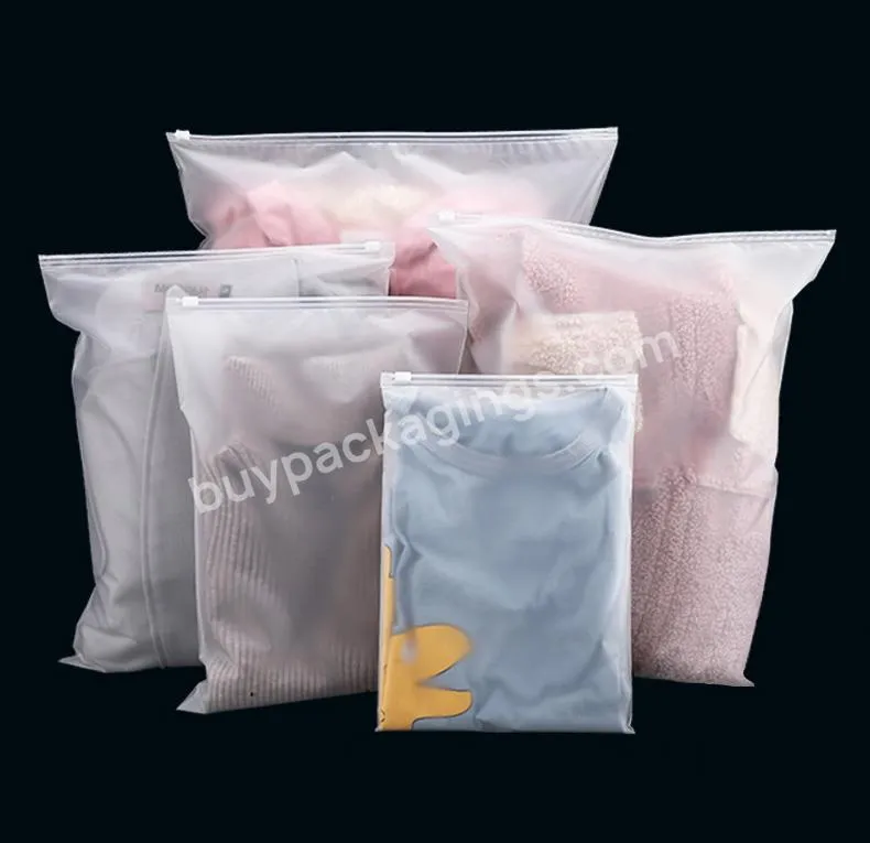 Custom Matte Print Pe Zipper Lock Poly Zipper Lock Frosted Plastic Packaging Bag For Clothes