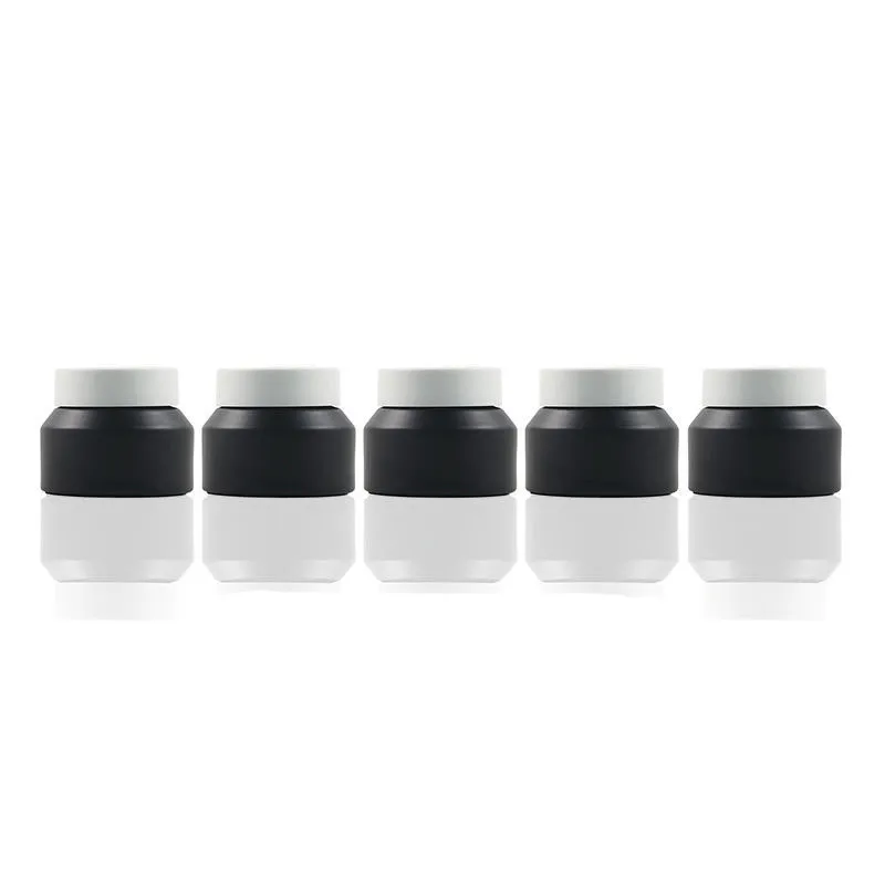 Custom Modern Style Cosmetic Package Frosted Multi Color Glass Face Cream Jar With Screw Plastic Lids