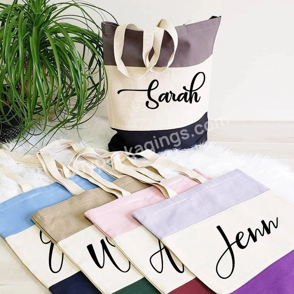 Custom Name Or Pattern Beach Bag Personalized Bridesmaid Tote Bag 100% Cotton Canvas Tote Wedding Bridesmaid Gift Tote Bags