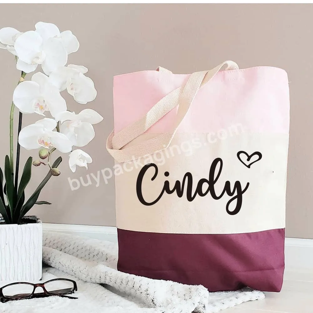 Custom Name Or Pattern Beach Bag Personalized Bridesmaid Tote Bag 100% Cotton Canvas Tote Wedding Bridesmaid Gift Tote Bags