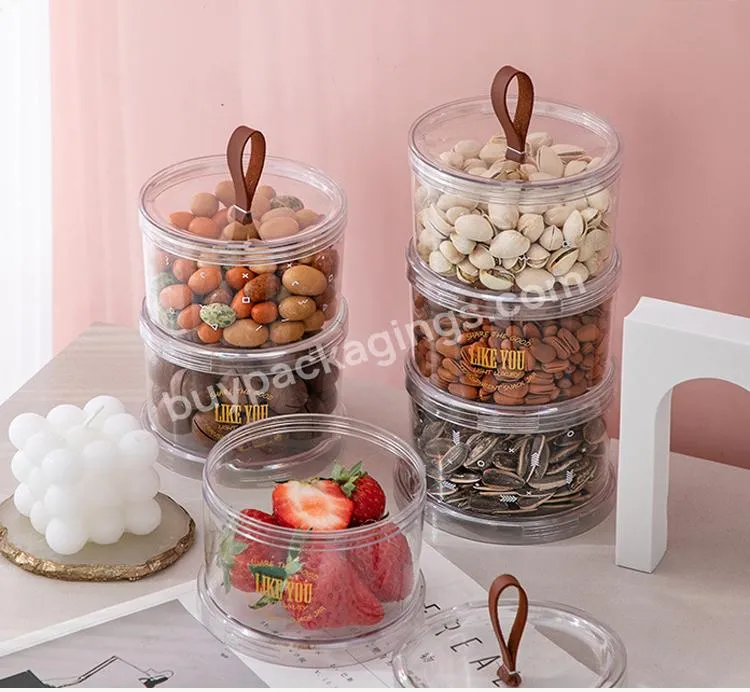 Custom New Style Transparent Plastic Round Nuts Fruit Cake Dessert Mousse Cake Box Packaging