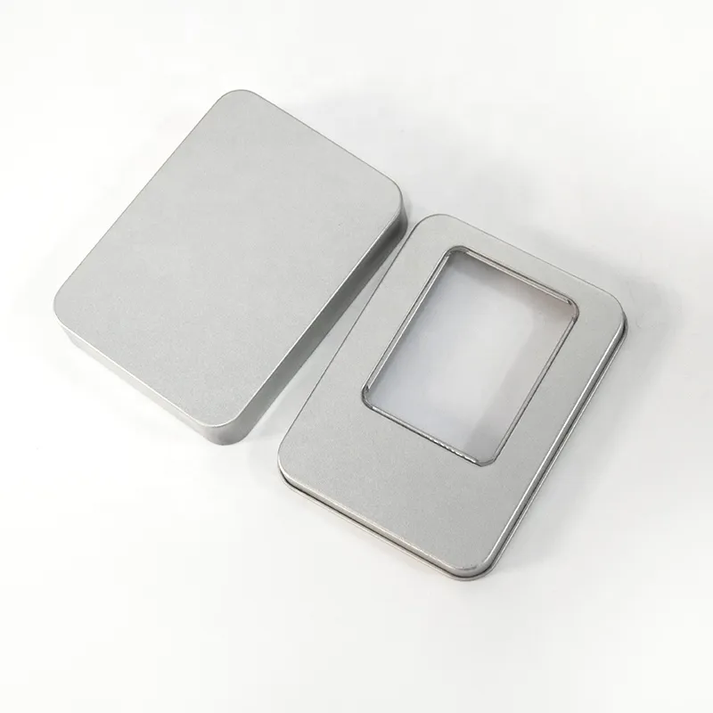 Custom OEM ODM candy gift biscuit mini tin box square with window for tools small tins
