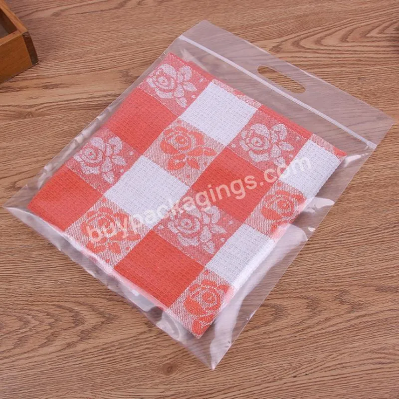 Custom Pe Zipper Clothing Bag With Handle