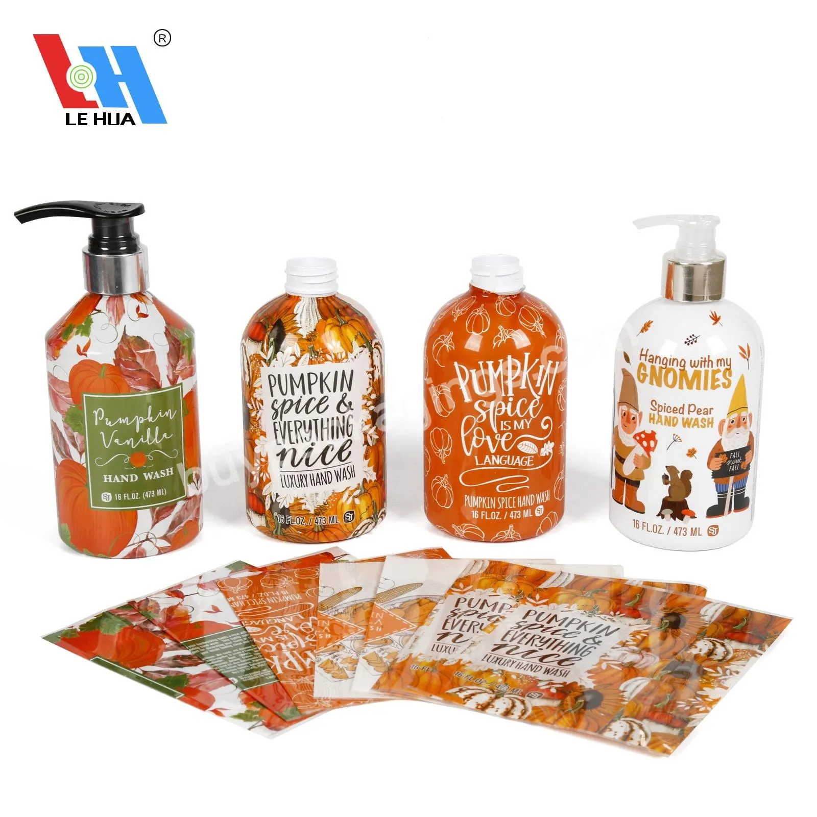 Custom Plastic Bottle Package Pvc Film Sleeves Wrap Pet Shrink Sleeve Label For Handwashing/shampoo Bottle