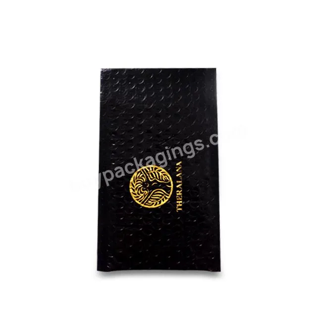 Custom Polymailers Logo Bubble Shipping Supplies Packaging Black Postage Bag Metallic Bubble Mailer Mailing Padded Envelope