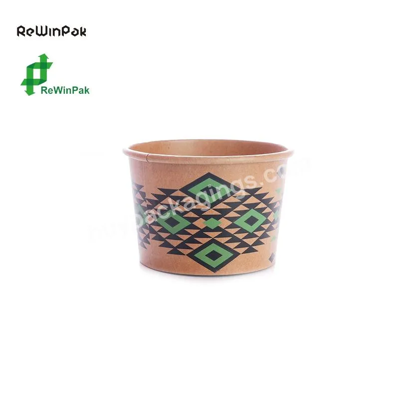 Custom Popular Disposable Paper Soup Bowl 8oz 250ml Brown Kraft Paper Bowl With Lid And Custom Printing