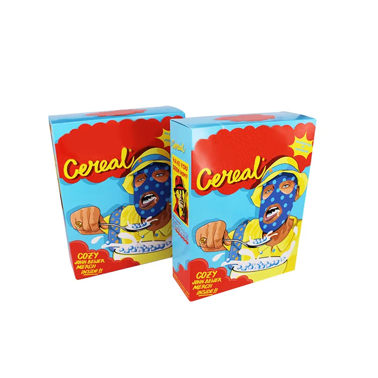 Custom Print Biodegradable Paper Cardboard Cereal Packaging Box