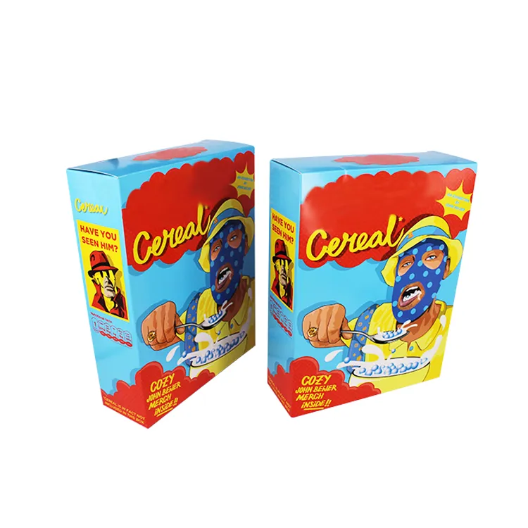 Custom Print Biodegradable Paper Cardboard Cereal Packaging Box