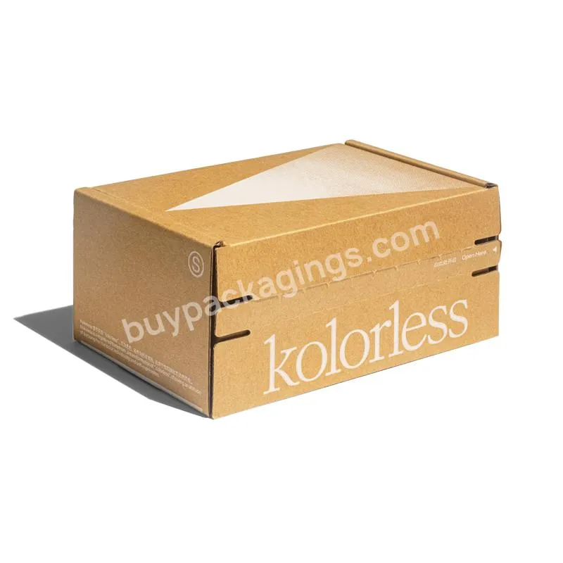 Custom Print Ecommerce Corrugated Paper Boxes Recycled Cardboard Zipper Tear Strip Mailer Packaging Shipping Box Custom Logo