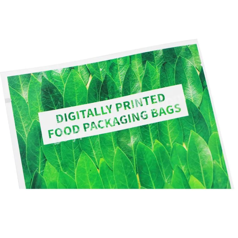 Custom Print Plastic 3 Side Seal Pet Food Packaging Bag For Tea Black Chocolate Digital Printing Plastic Bags