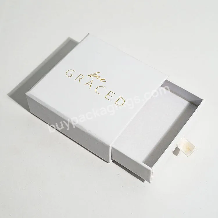 Custom Print Rigid Chipboard White Gold Foiled Ring Packaging Box Ring Boxes Custom Logo