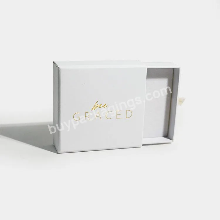 Custom Print Rigid Chipboard White Gold Foiled Ring Packaging Box Ring Boxes Custom Logo - Buy White Small Jewelry Box Ring Boxes Custom Logo,Custom Ring Packaging Box,Drawer Type Sliding Jewelry Packaging Box.