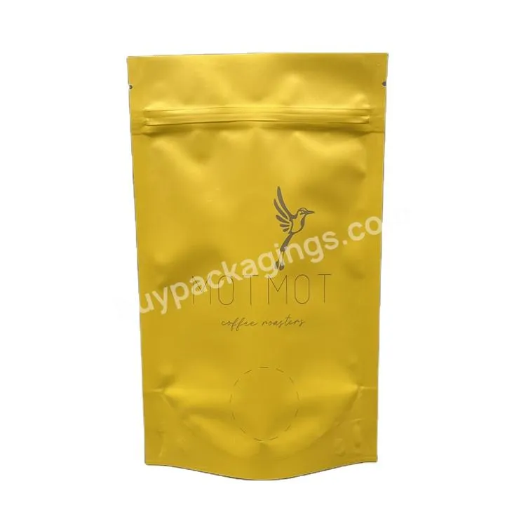 Custom Printed 250g 500g Stand Up Pouch Glossy Foil Coffee Bags Laminated Material With One-way Valve