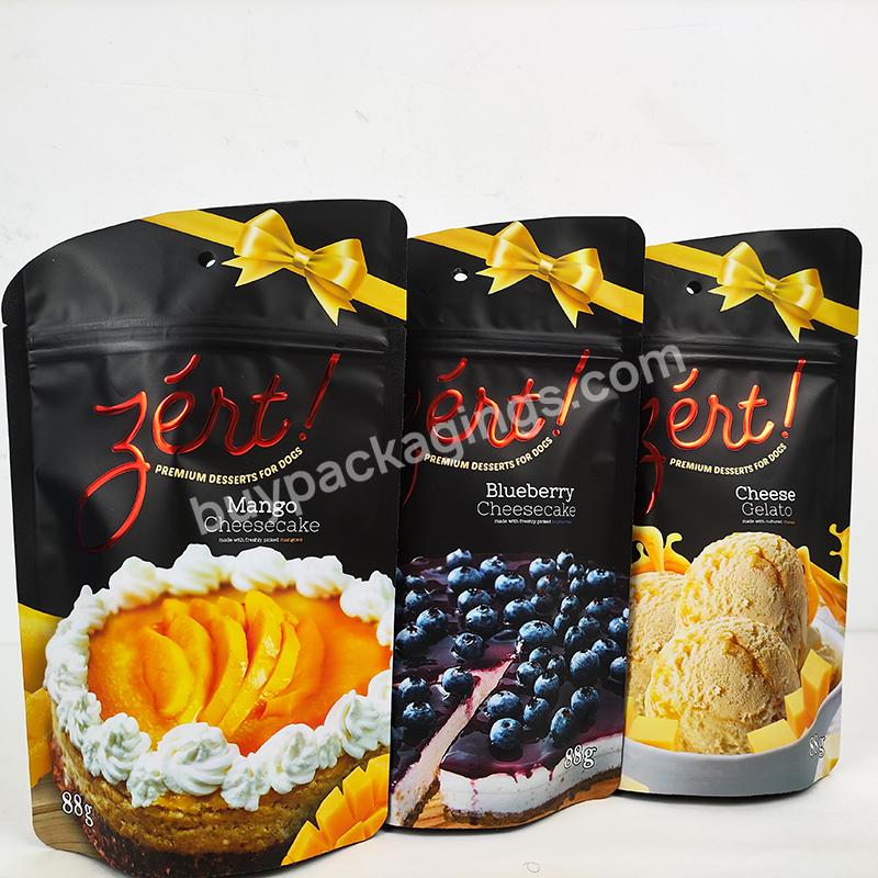 Custom Printed 3.5g 7g 14g Hologram Mylar Bags Glue Ice Cream Cake For Food Storage Foil Open Top Sealable Pouches