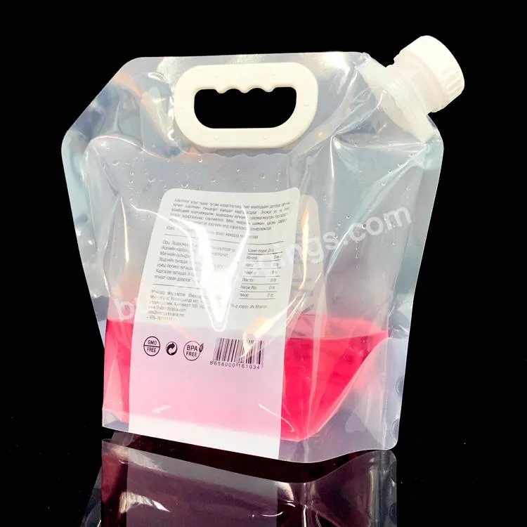 Custom Printed Bpa Free 3 Liters/1 Gallon/5 Liters Foldable Plastic Drinking Water Bag