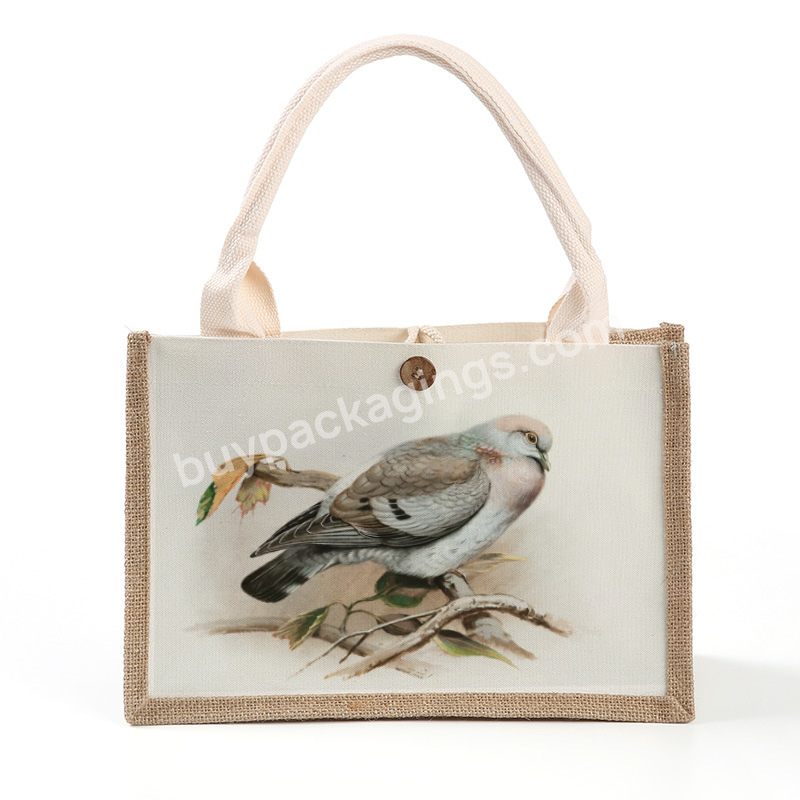 Custom Printed Eco-friendly Shopping Bag New Jute Tote Bag