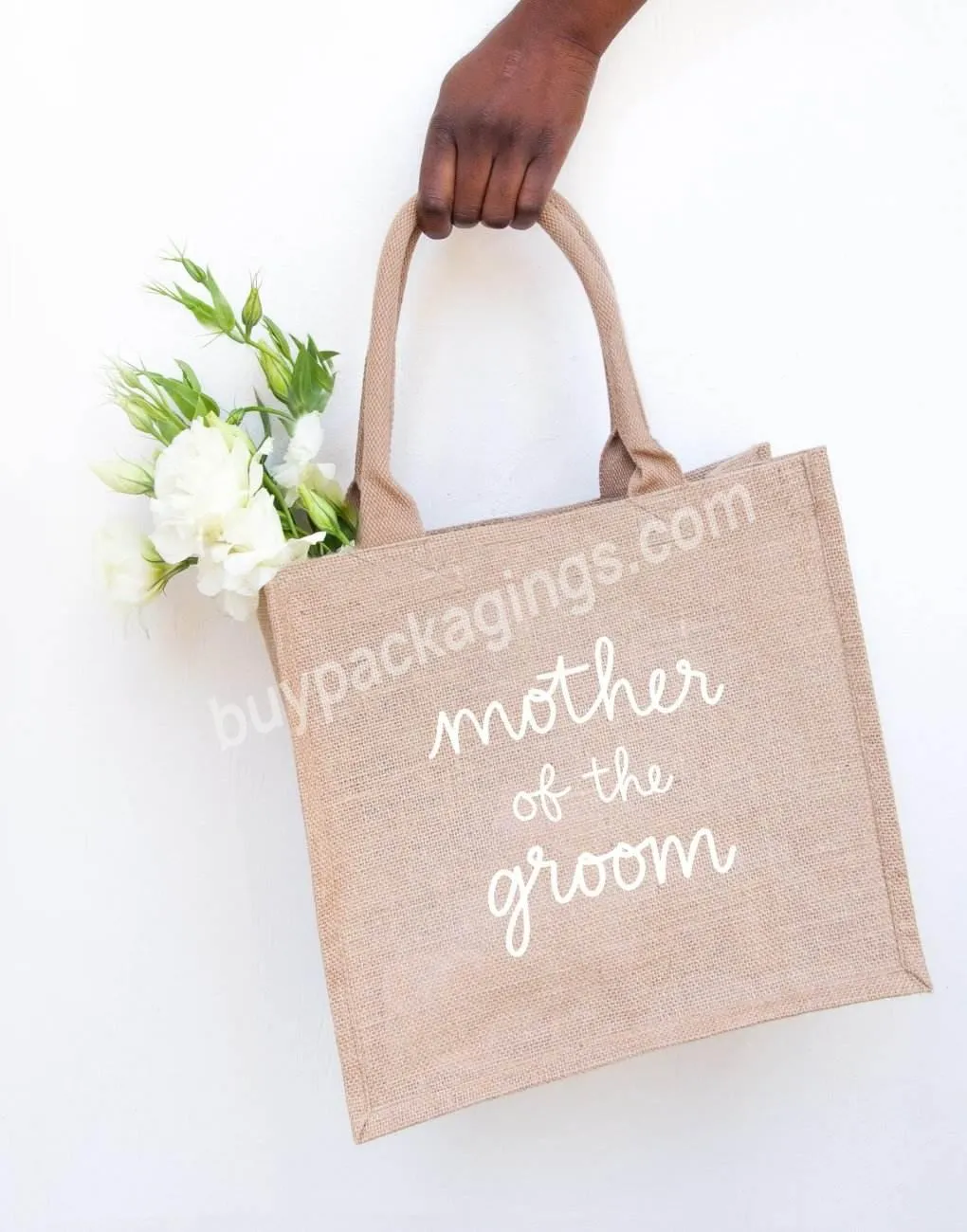 Custom Printed Jute Tote Bag Eco Reusable Shopping Bag Natural Burlap Bag