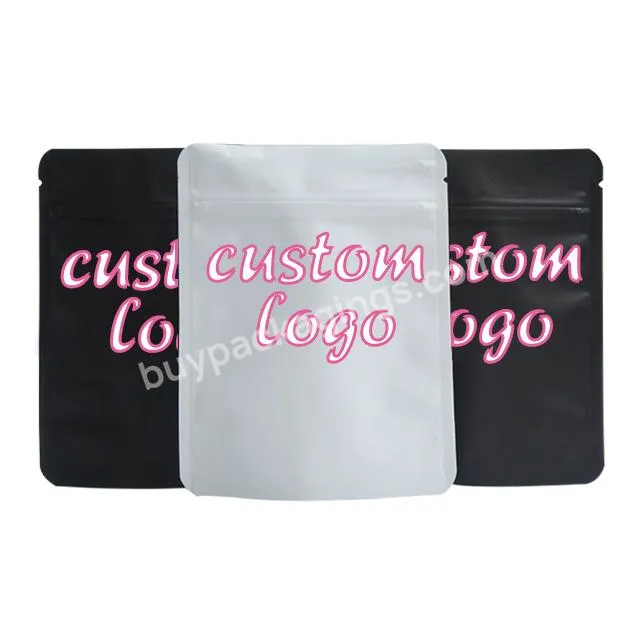 Custom Printed Logo High Quality Aluminum Foil 3 Side Seal Seed Baggies Matte Black Mylar Cookie Packaging Stand-up Seed Bags