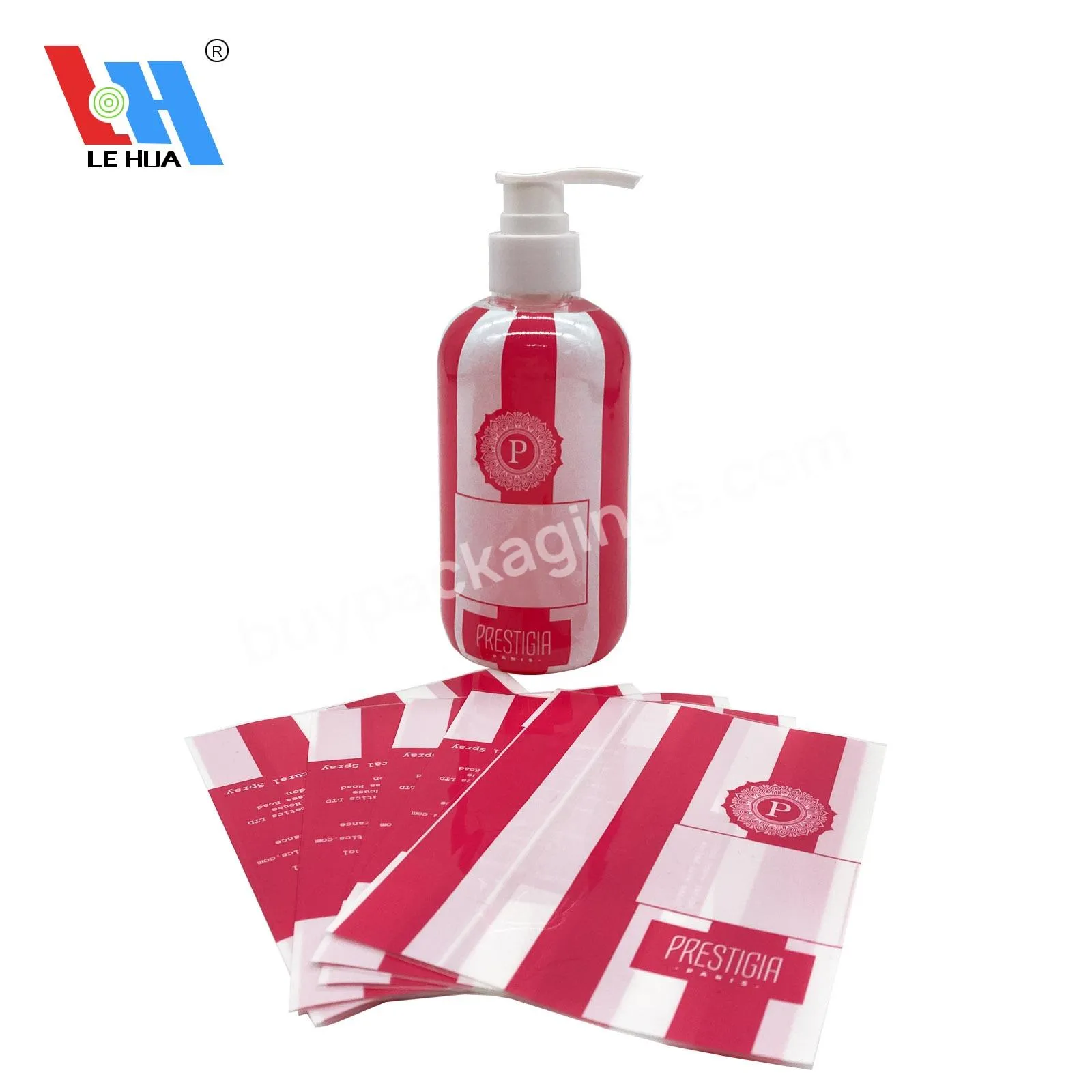 Custom Printed Logo Pet/pvc Plastic Wrap Bottle Labels For Body Wash Shampoo Bottle Heat Shrink Label